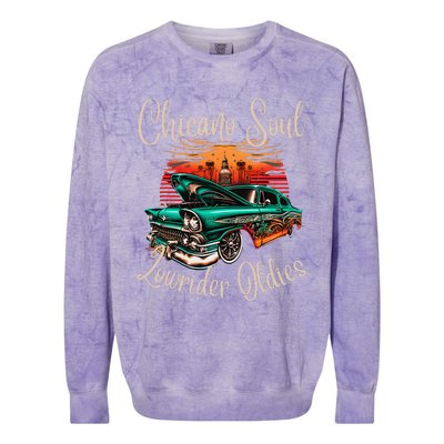 Chicano Soul Lowrider Oldies Car Clothing Low Slow Cholo Colorblast Crewneck Sweatshirt