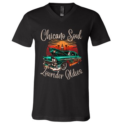 Chicano Soul Lowrider Oldies Car Clothing Low Slow Cholo V-Neck T-Shirt