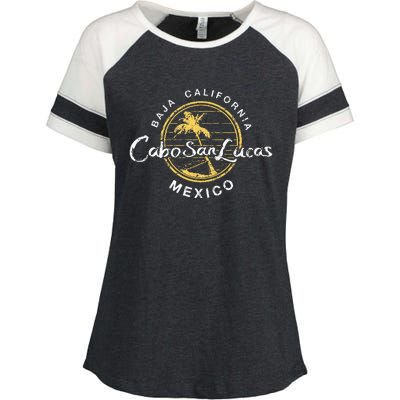 Cabo San Lucas Retro Vintage Enza Ladies Jersey Colorblock Tee