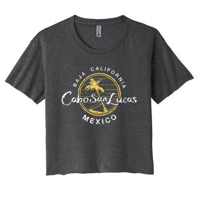 Cabo San Lucas Retro Vintage Women's Crop Top Tee