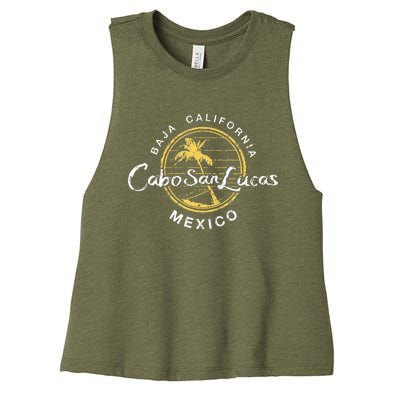 Cabo San Lucas Retro Vintage Women's Racerback Cropped Tank