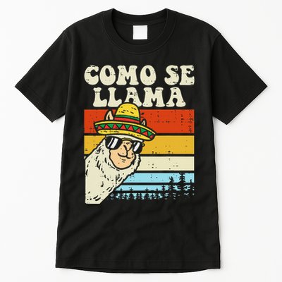 Como Se Llama Funny Cinco De Mayo Mexican Alpaca Animal Tall T-Shirt