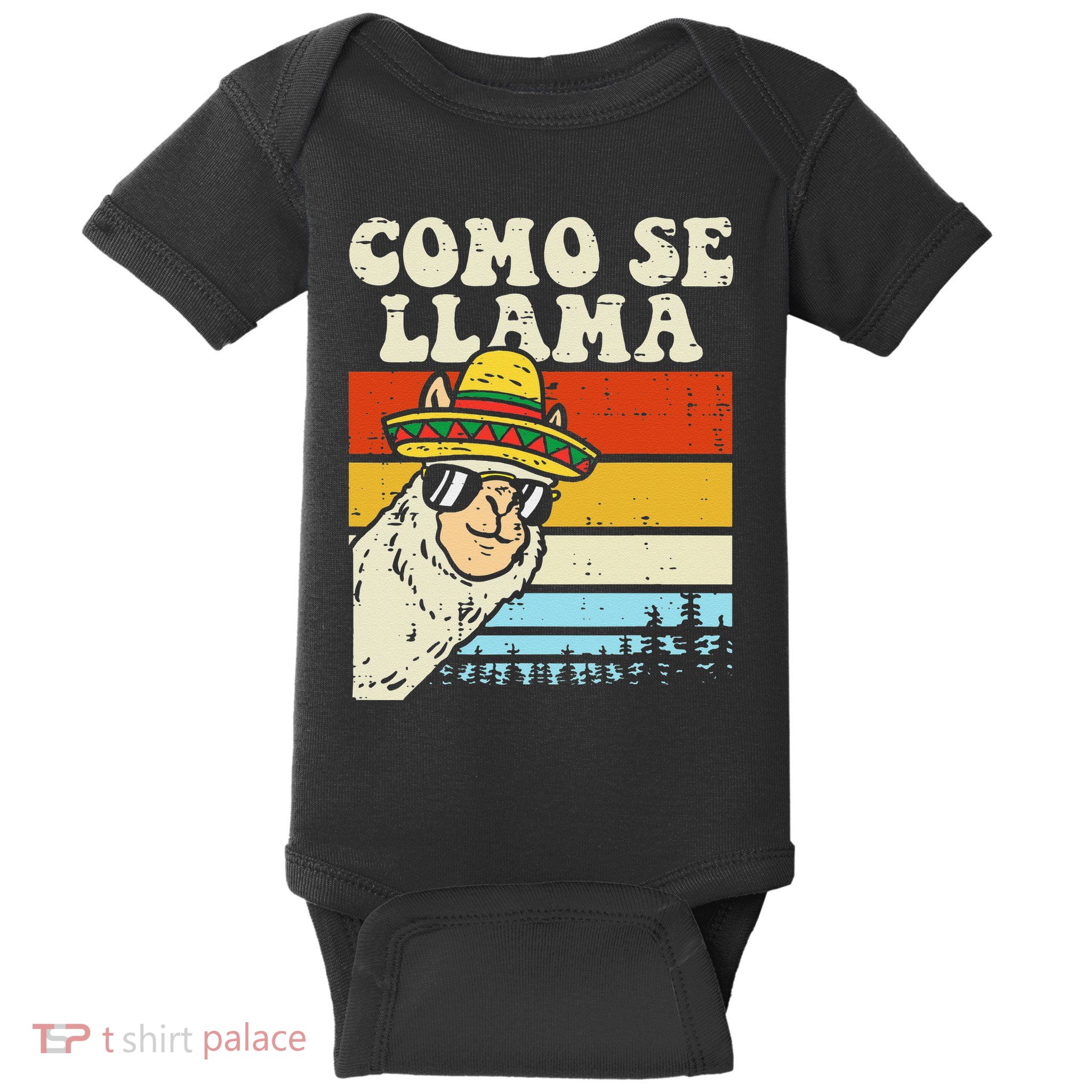 Como Se Llama Funny Cinco De Mayo Mexican Alpaca Animal Baby Bodysuit