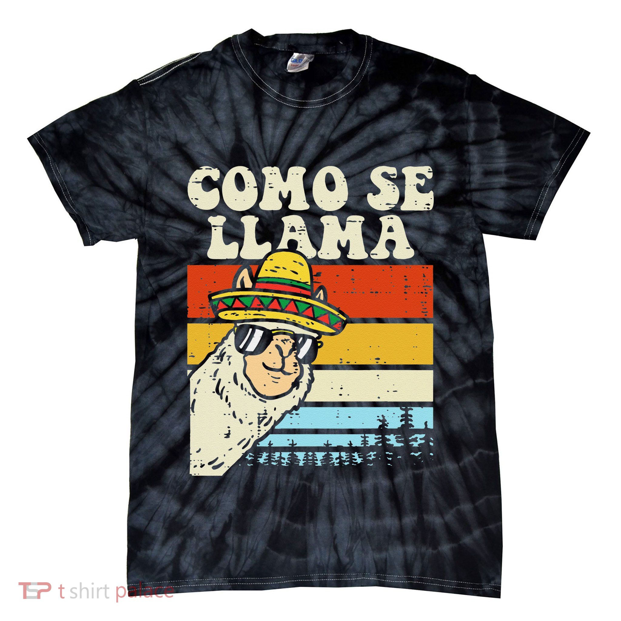 Como Se Llama Funny Cinco De Mayo Mexican Alpaca Animal Tie-Dye T-Shirt