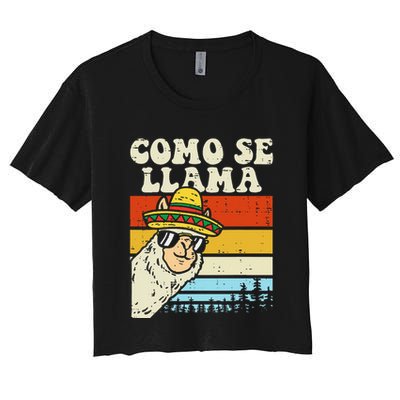 Como Se Llama Funny Cinco De Mayo Mexican Alpaca Animal Crop Top