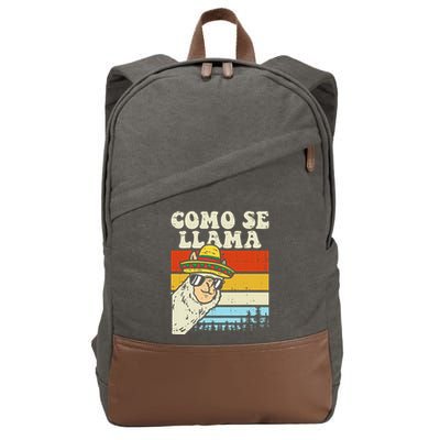 Como Se Llama Funny Cinco De Mayo Mexican Alpaca Animal Cotton Canvas Backpack