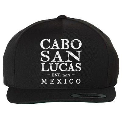 Cabo San Lucas Mexico Retro Souvenir Distressed Wool Snapback Cap