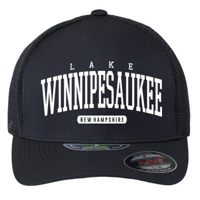 College Style Lake Winnipesaukee New Hampshire Souvenir Gift Great Gift Flexfit Unipanel Trucker Cap