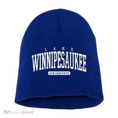 College Style Lake Winnipesaukee New Hampshire Souvenir Gift Great Gift Short Acrylic Beanie