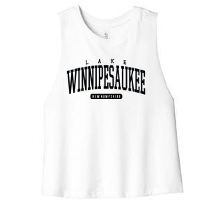 College Style Lake Winnipesaukee New Hampshire Souvenir Gift Great Gift Women's Racerback Cropped Tank