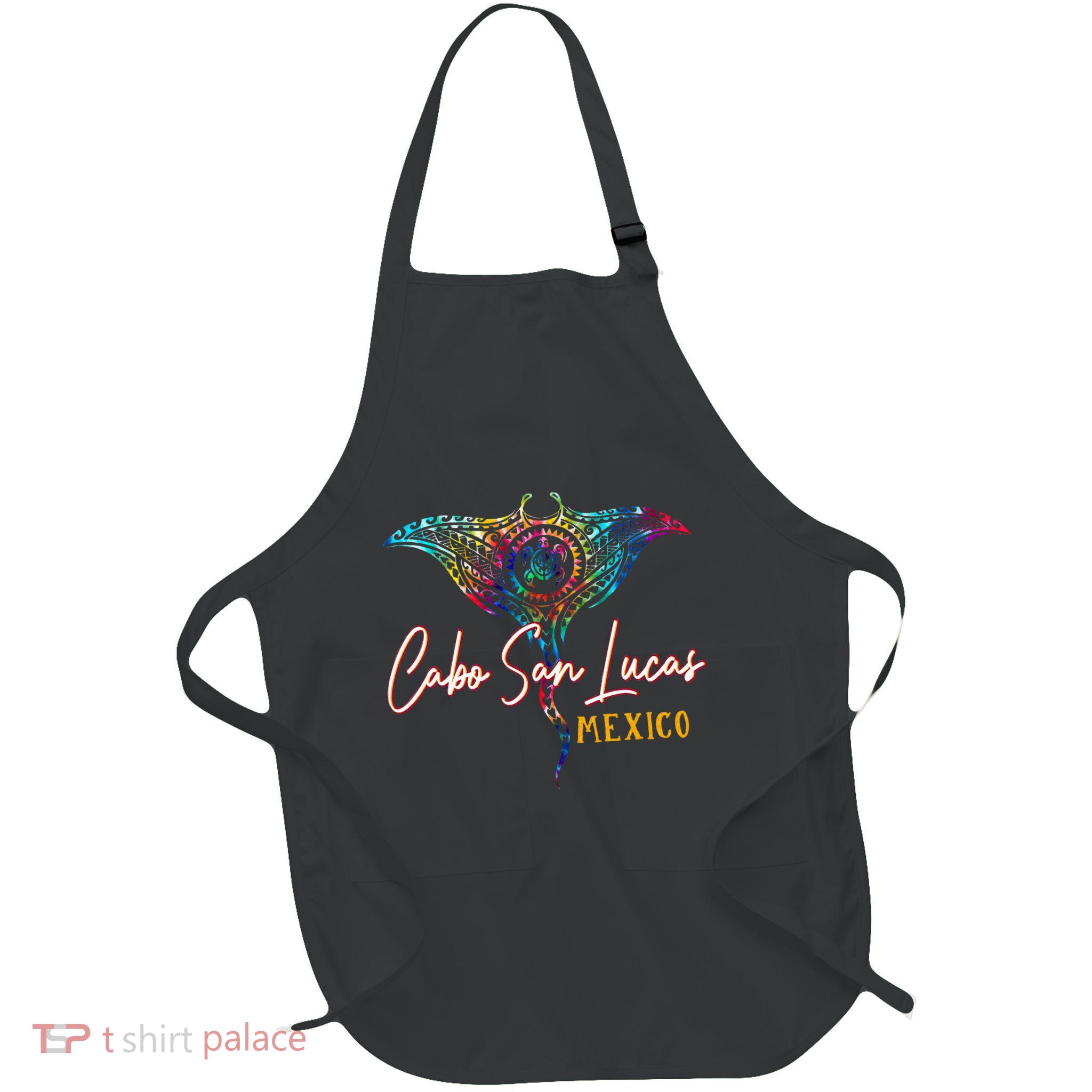Cabo San Lucas Mexico Tie Dye Stingray Theme Family Vacation Apron
