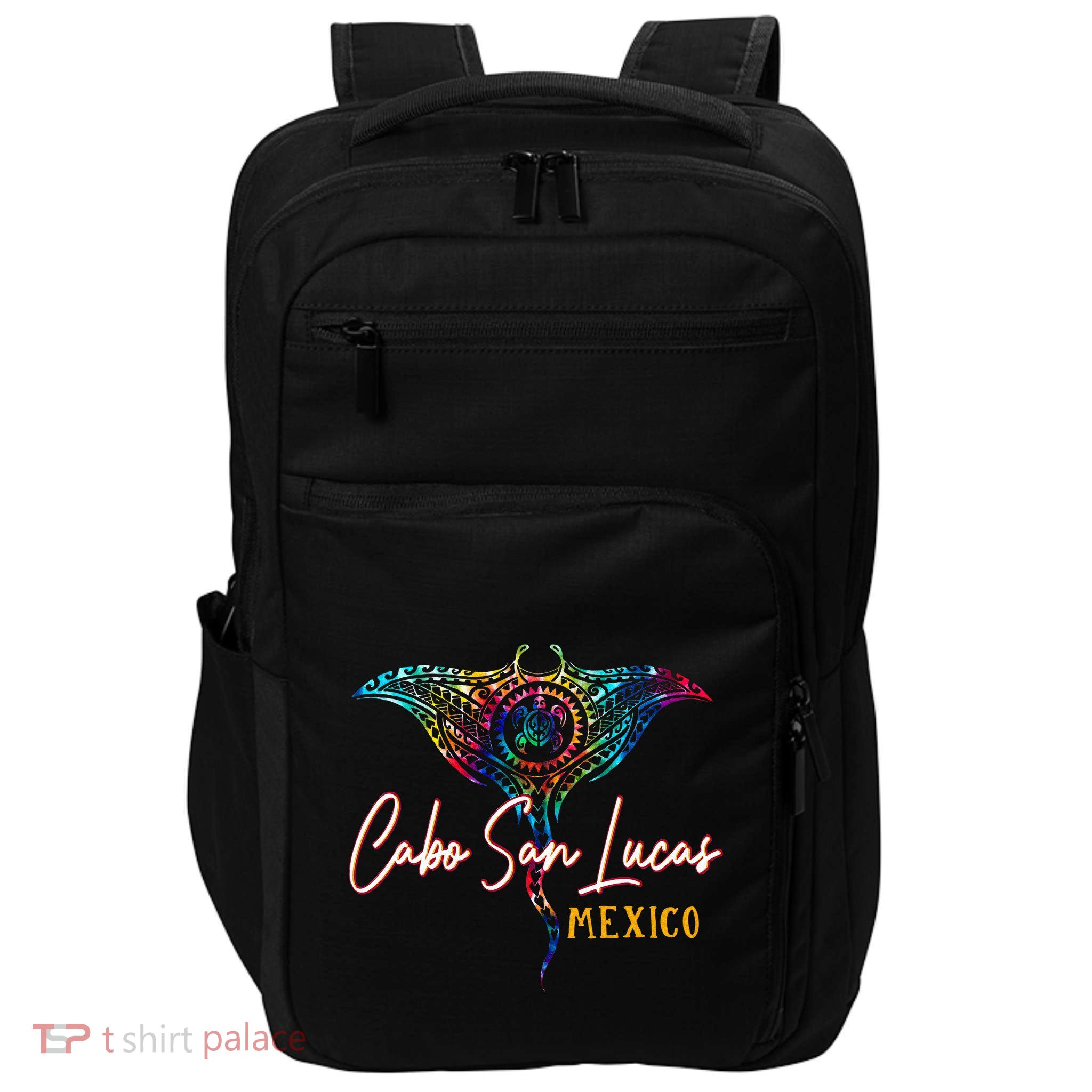 Cabo San Lucas Mexico Tie Dye Stingray Theme Family Vacation Impact Tech Backpack