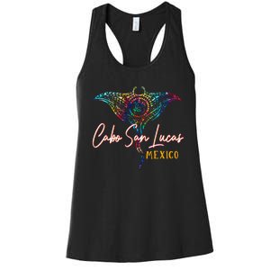 Cabo San Lucas Mexico Tie Dye Stingray Theme Family Vacation Women's Racerback Tank