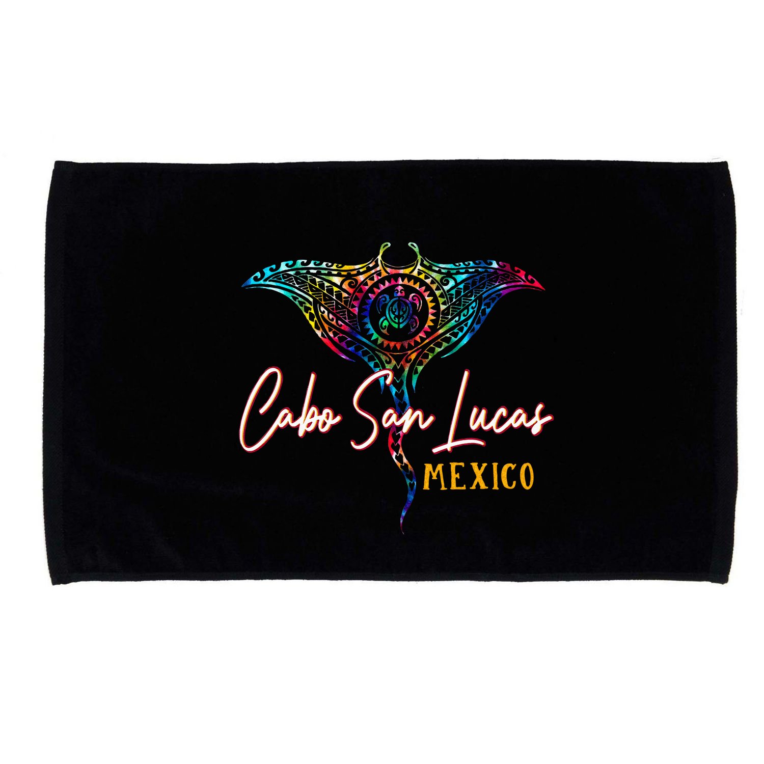 Cabo San Lucas Mexico Tie Dye Stingray Theme Family Vacation Microfiber Hand Towel