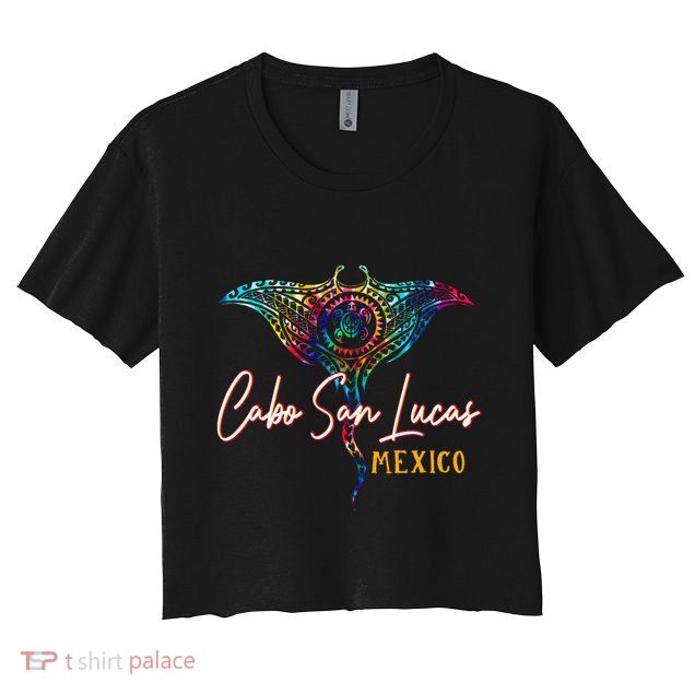 Cabo San Lucas Mexico Tie Dye Stingray Theme Family Vacation Crop Top