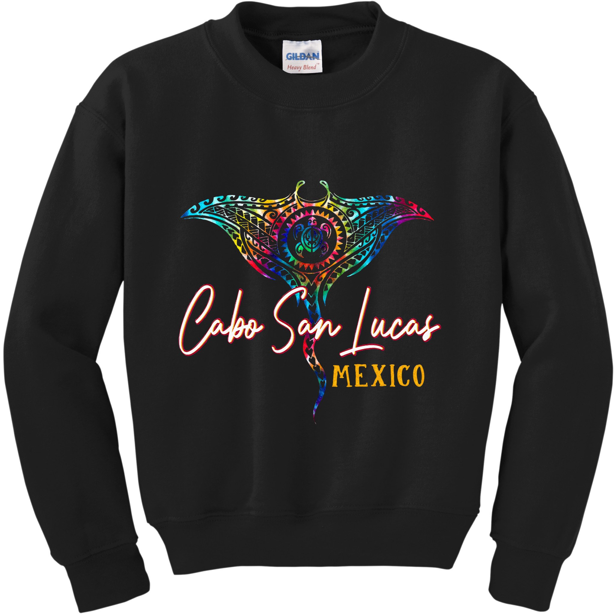 Cabo San Lucas Mexico Tie Dye Stingray Theme Family Vacation Kids Sweatshirt