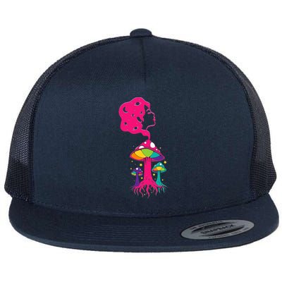 Cosmic Shroom Lady Flat Bill Trucker Hat