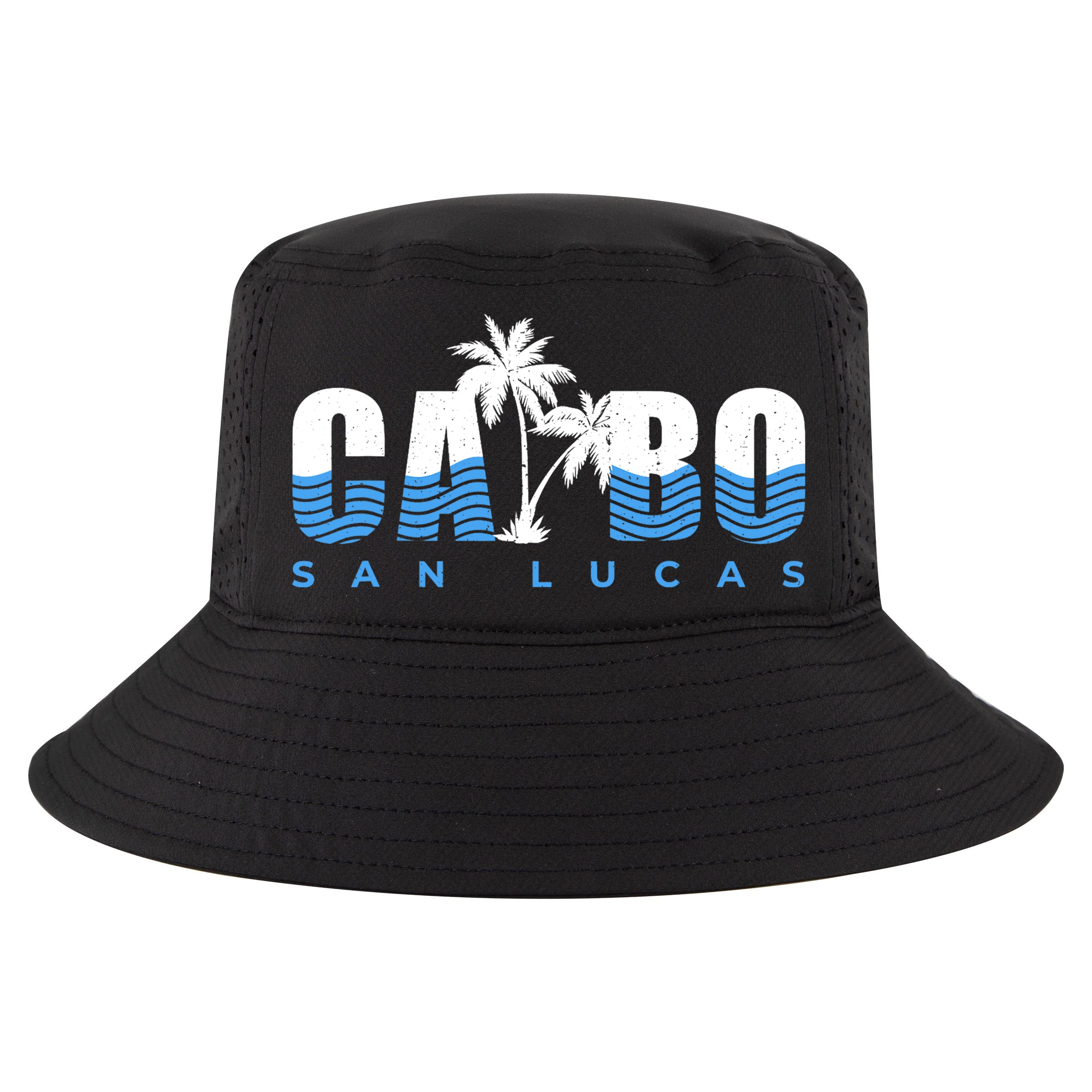 Cabo San Lucas Mexico Ocean Vibes Vintage Typography Cool Comfort Performance Bucket Hat