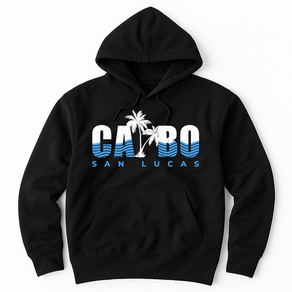 Cabo San Lucas Mexico Ocean Vibes Vintage Typography Hoodie