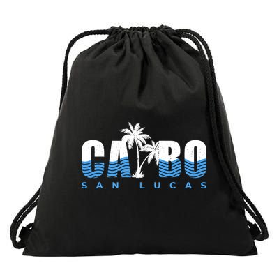 Cabo San Lucas Mexico Ocean Vibes Vintage Typography Drawstring Bag