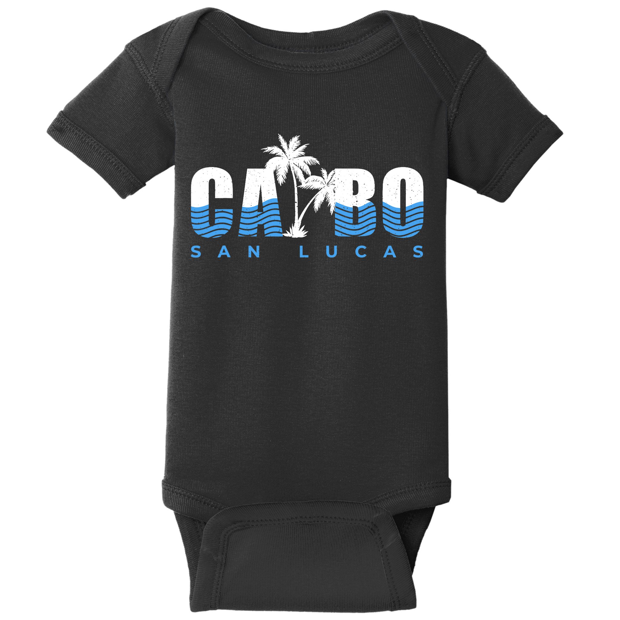 Cabo San Lucas Mexico Ocean Vibes Vintage Typography Baby Bodysuit