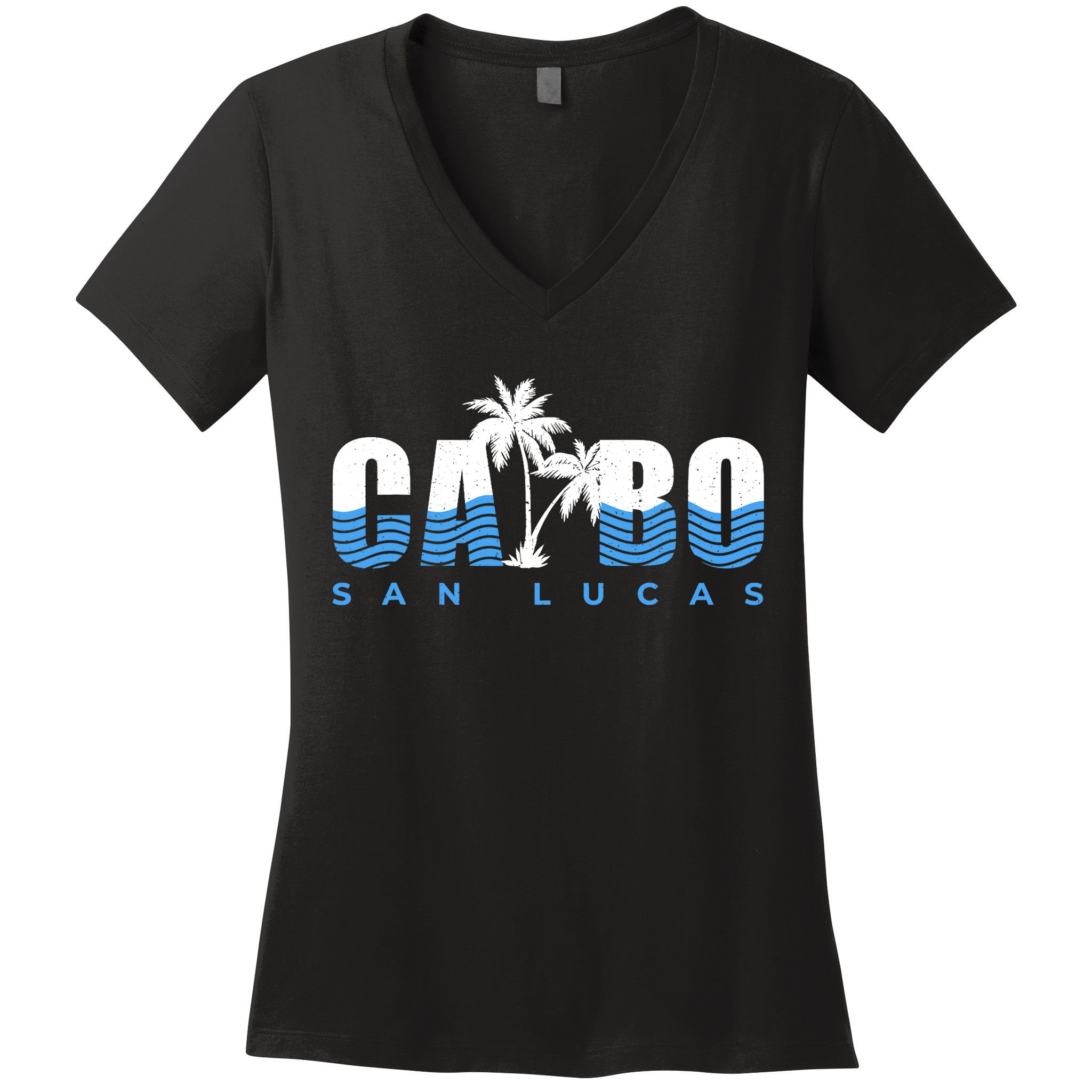 Cabo San Lucas Mexico Ocean Vibes Vintage Typography Women's V-Neck T-Shirt