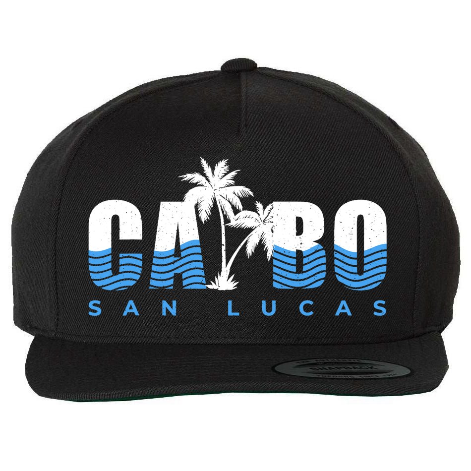 Cabo San Lucas Mexico Ocean Vibes Vintage Typography Wool Snapback Cap