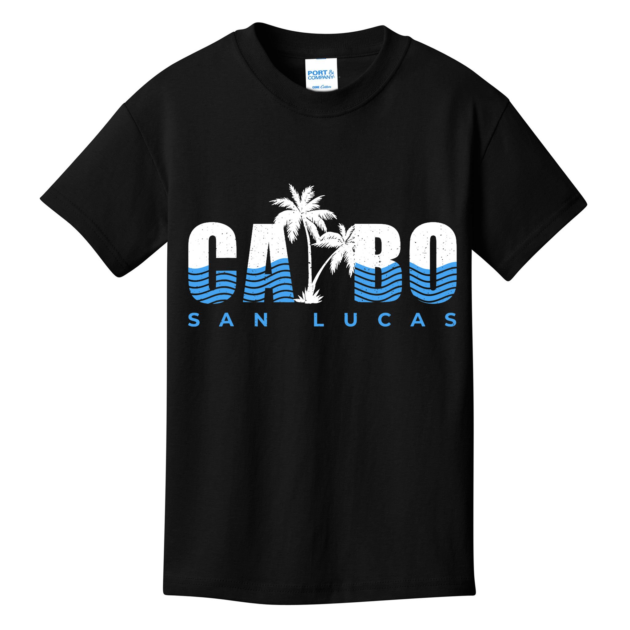 Cabo San Lucas Mexico Ocean Vibes Vintage Typography Kids T-Shirt