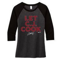 Cj Stroud Let Cj Cook Women's Tri-Blend 3/4-Sleeve Raglan Shirt