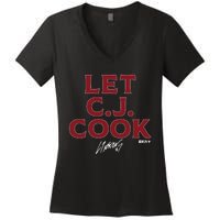 Cj Stroud Let Cj Cook Women's V-Neck T-Shirt