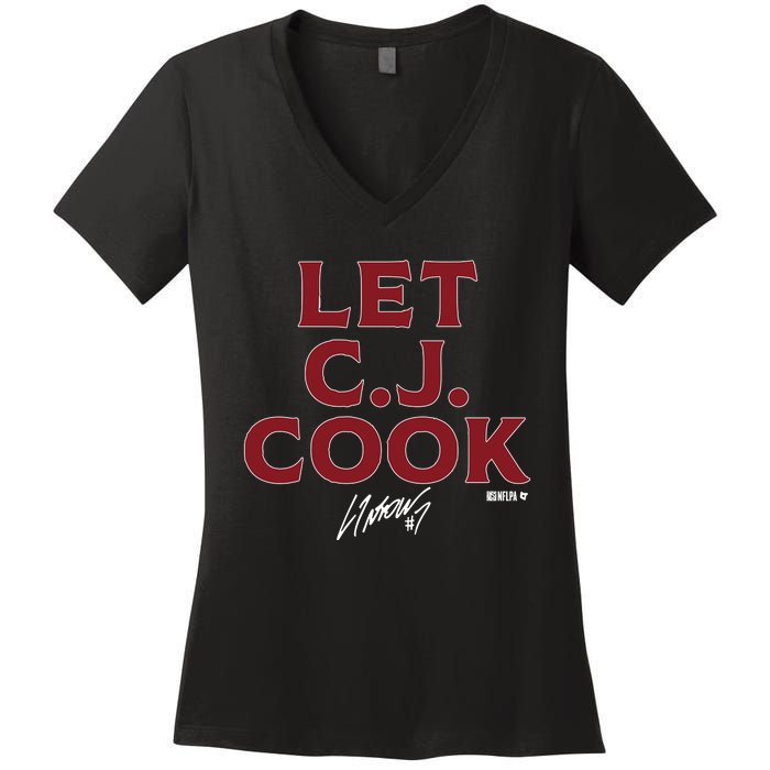 Cj Stroud Let Cj Cook Women's V-Neck T-Shirt