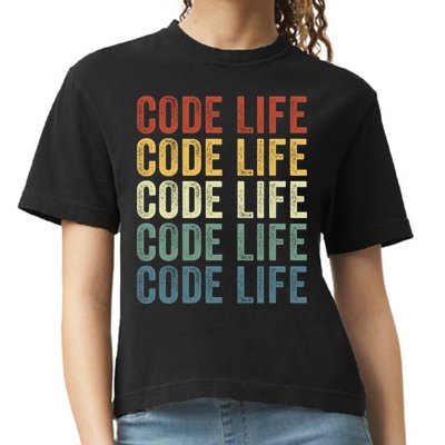 Code Sleek Life Minimalist Retro Design For Tech Enthusiasts Coding Aficionados Comfort Colors Boxy T-Shirt