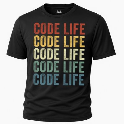 Code Sleek Life Minimalist Retro Design For Tech Enthusiasts Coding Aficionados Performance Shirt
