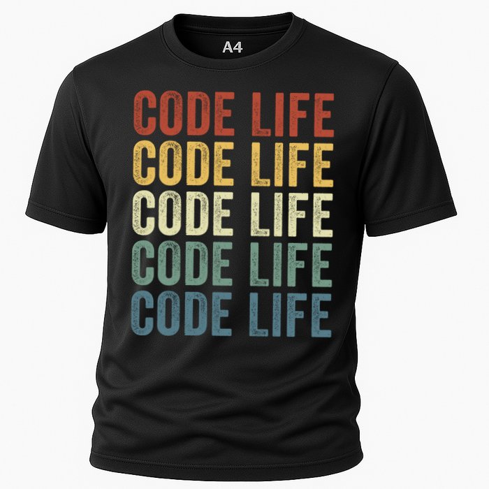 Code Sleek Life Minimalist Retro Design For Tech Enthusiasts Coding Aficionados Performance Shirt