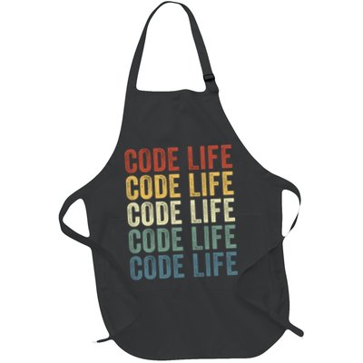 Code Sleek Life Minimalist Retro Design For Tech Enthusiasts Coding Aficionados Apron