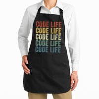 Code Sleek Life Minimalist Retro Design For Tech Enthusiasts Coding Aficionados Apron