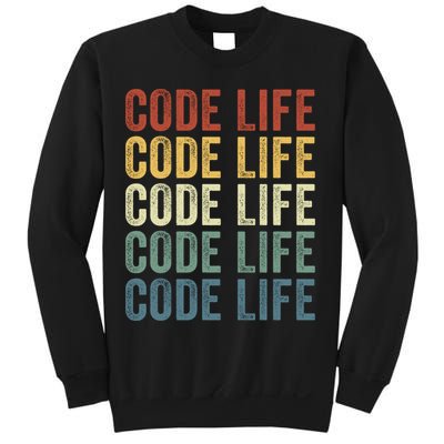 Code Sleek Life Minimalist Retro Design For Tech Enthusiasts Coding Aficionados Sweatshirt
