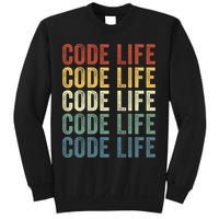 Code Sleek Life Minimalist Retro Design For Tech Enthusiasts Coding Aficionados Sweatshirt