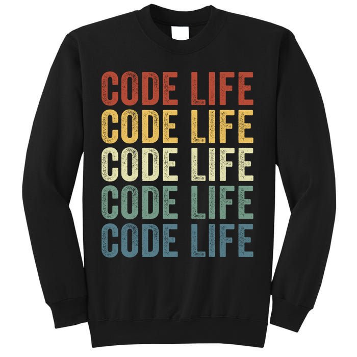 Code Sleek Life Minimalist Retro Design For Tech Enthusiasts Coding Aficionados Sweatshirt