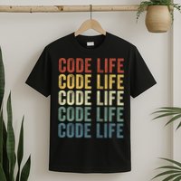 Code Sleek Life Minimalist Retro Design For Tech Enthusiasts Coding Aficionados T-Shirt