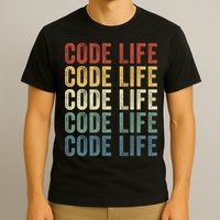 Code Sleek Life Minimalist Retro Design For Tech Enthusiasts Coding Aficionados T-Shirt