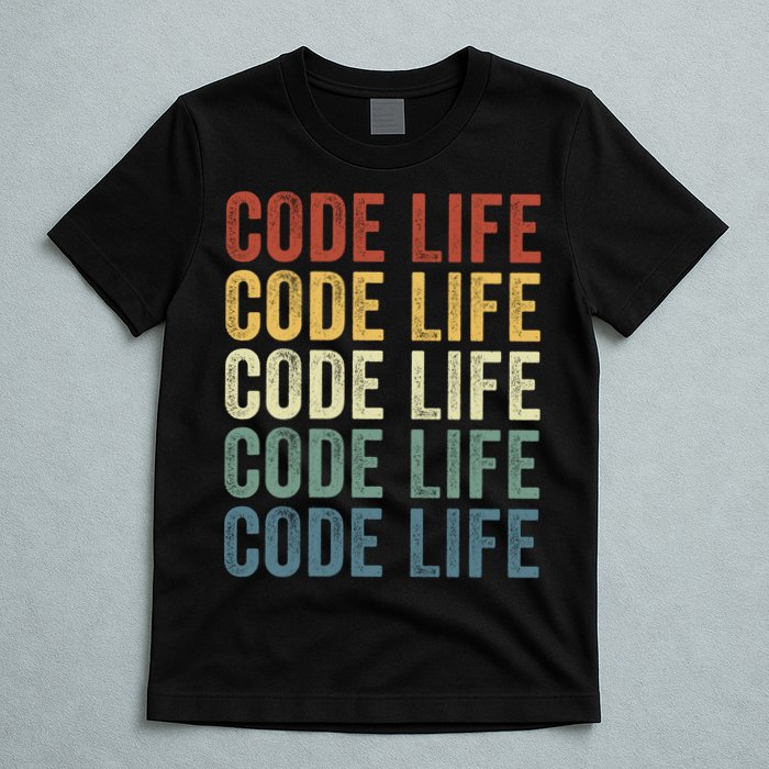 Code Sleek Life Minimalist Retro Design For Tech Enthusiasts Coding Aficionados T-Shirt