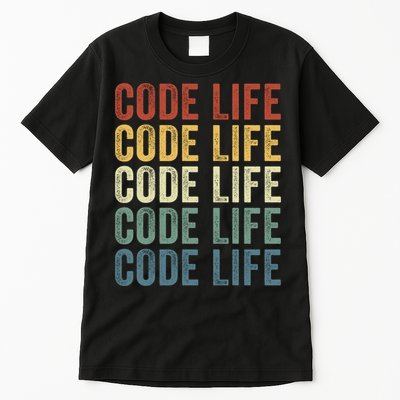 Code Sleek Life Minimalist Retro Design For Tech Enthusiasts Coding Aficionados Tall T-Shirt