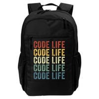 Code Sleek Life Minimalist Retro Design For Tech Enthusiasts Coding Aficionados Backpack