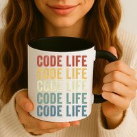 Code Sleek Life Minimalist Retro Design For Tech Enthusiasts Coding Aficionados Mug