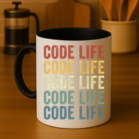 Code Sleek Life Minimalist Retro Design For Tech Enthusiasts Coding Aficionados Mug