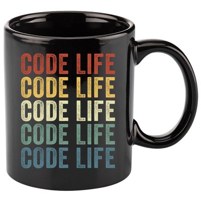 Code Sleek Life Minimalist Retro Design For Tech Enthusiasts Coding Aficionados 11oz C Handle Ceramic Mug