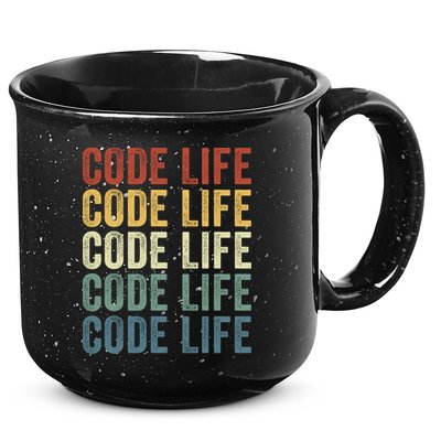 Code Sleek Life Minimalist Retro Design For Tech Enthusiasts Coding Aficionados 15oz Campfire Ceramic Mug