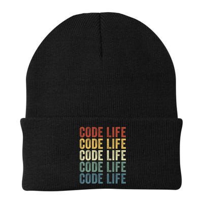 Code Sleek Life Minimalist Retro Design For Tech Enthusiasts Coding Aficionados Beanie