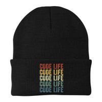 Code Sleek Life Minimalist Retro Design For Tech Enthusiasts Coding Aficionados Beanie